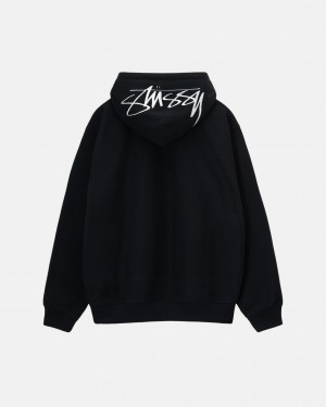 Stussy Back Hood Applique Hoodie Women Hoodie Black | OBO-6807