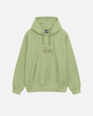 Stussy Basic Applique Hood Men Sweatshirts Green | BEB-6013