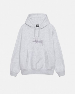 Stussy Basic Applique Hoodie Men Hoodie Grey | IQL-5890