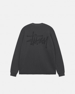 Stussy Basic Stock Ls Thermal Women Tops Black | OAN-5551