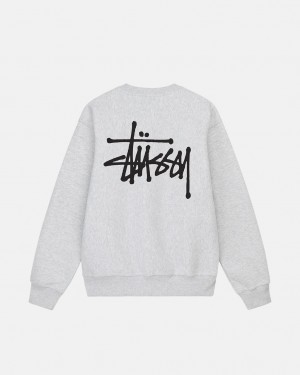 Stussy Basic Stussy Crew Men Sweatshirts Grey | QEV-3308