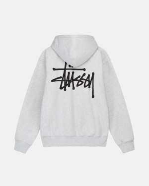 Stussy Basic Stussy Hoodie Men Hoodie Grey | ZNA-6439