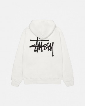 Stussy Basic Stussy Hoodie Pigment Dyed Men Hoodie Beige | NQW-5491