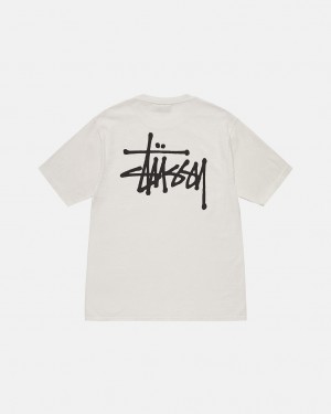 Stussy Basic Stussy Tee Men T Shirt Beige | NVQ-3710