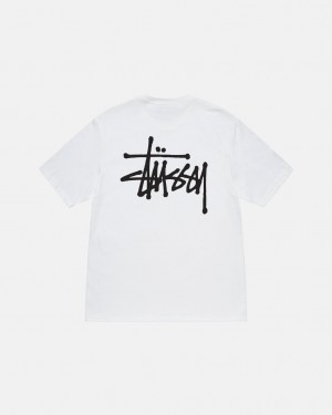 Stussy Basic Stussy Tee Men T Shirt White | JMU-9499