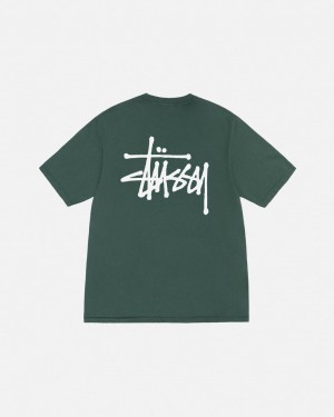 Stussy Basic Stussy Tee Pigment Dyed Women T Shirt Green | TLK-6832