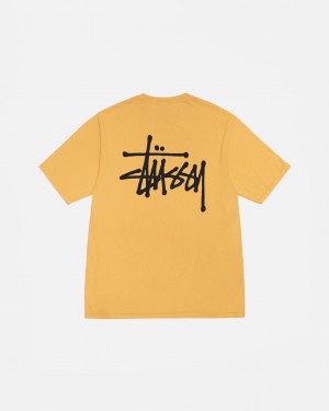 Stussy Basic Stussy Tee Pigment Dyed Women T Shirt Yellow | TLL-4292