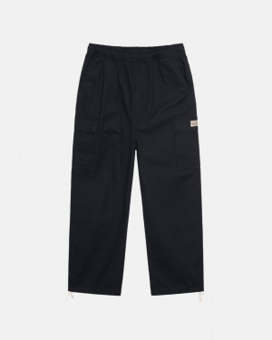 Stussy Beach Pant Ripstop Cargo Men Pants Black | ZFD-2985