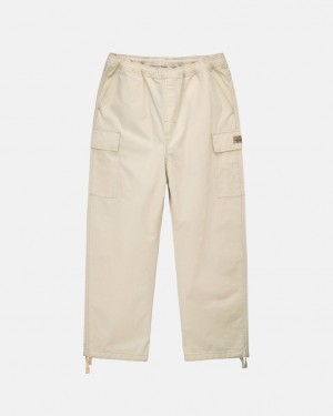 Stussy Beach Pant Ripstop Cargo Men Pants Cream | GXV-8514