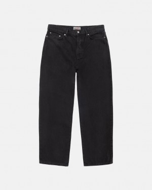 Stussy Big Ol' Jean Washed Canvas Men Denim Black | USL-0080