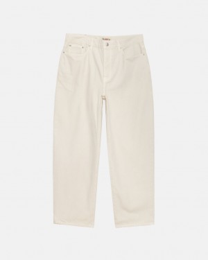 Stussy Big Ol' Jean Washed Canvas Men Pants Beige | VED-4536