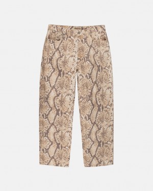 Stussy Big Ol' Jean Washed Canvas Men Pants Snake | OTI-4436