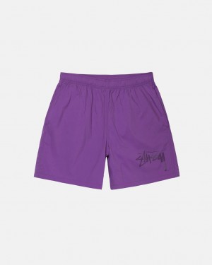 Stussy Big Stock Nylon Short Men Shorts Purple | LVY-7614