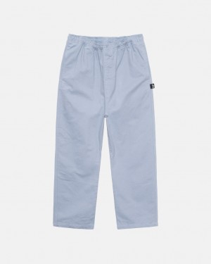 Stussy Brushed Beach Pant Men Pants Blue | KJA-2627