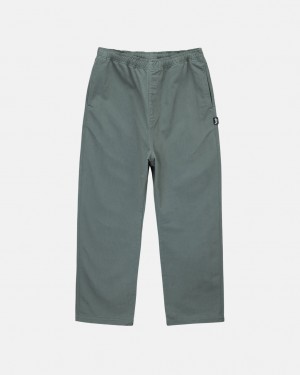 Stussy Brushed Beach Pant Men Pants Green | KXV-9702