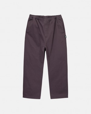 Stussy Brushed Beach Pant Women Pants Burgundy | XKP-9854