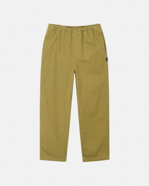 Stussy Brushed Beach Pant Women Pants Dark Olive | IEK-4131