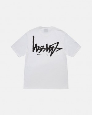 Stussy Flipped Tee Men T Shirt White | QWO-3589