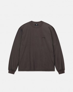 Stussy Lazy Ls Tee Men Tops Black | MZY-9233