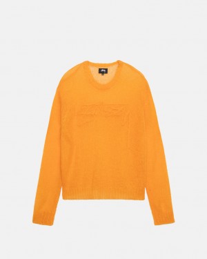 Stussy Loose Knit Sweater Men Sweaters Orange | PBY-3370