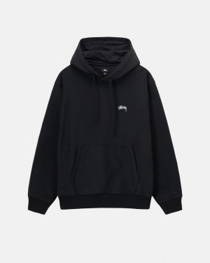 Stussy Overdyed Stock Logo Hoodie Women Hoodie Black | CJG-8373