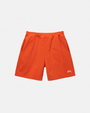 Stussy Overdyed Stock Logo Short Men Sweatshirts Orange | MWY-2348