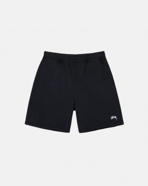 Stussy Overdyed Stock Logo Sweat Short Men Shorts Black | QKE-0950