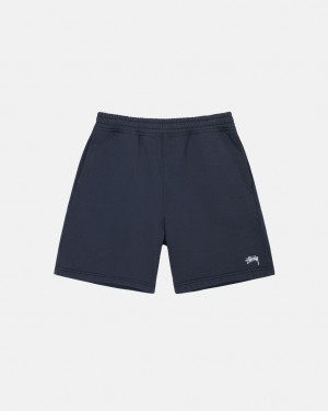 Stussy Overdyed Stock Logo Sweat Short Men Shorts Navy | SBN-9953