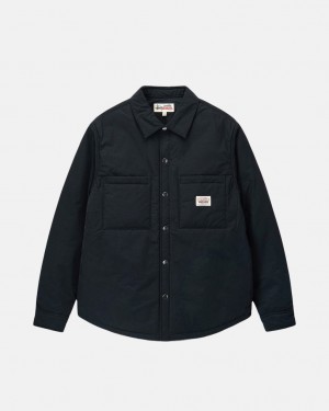 Stussy Padded Tech Over Shirt Men Shirt Jackets Black | AVJ-8736