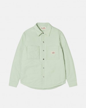 Stussy Padded Tech Over Shirt Men Shirts Green | PPV-7076