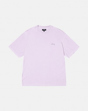 Stussy Pig. Dyed Inside Out Crew Men T Shirt Purple | WQQ-5505