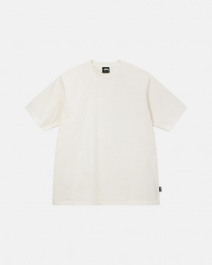 Stussy Pigment Dyed Crew Men T Shirt Beige | DOB-4066