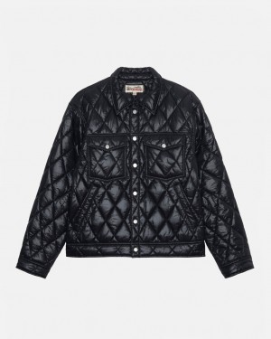 Stussy Ranch Jacket Quilted Nylon Men Jackets Black | PKQ-5880