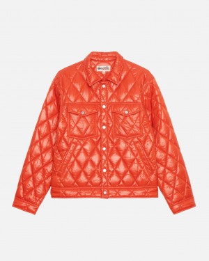 Stussy Ranch Jacket Quilted Nylon Women Jackets Red | THE-1235