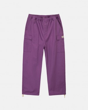 Stussy Ripstop Cargo Beach Pant Women Pants Purple | MMU-9482