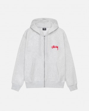 Stussy Skate Tough Zip Hoodie Men Hoodie Grey | LXE-9181