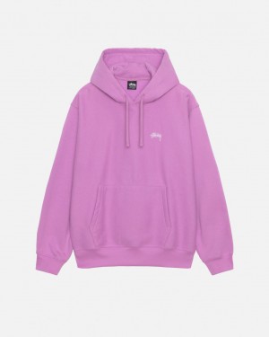 Stussy Stock Logo Hood Men Sweatshirts Purple | RET-5807