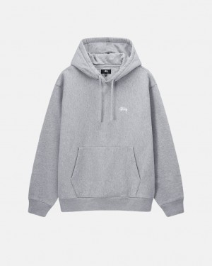 Stussy Stock Logo Hoodie Men Hoodie Grey | YAD-7352