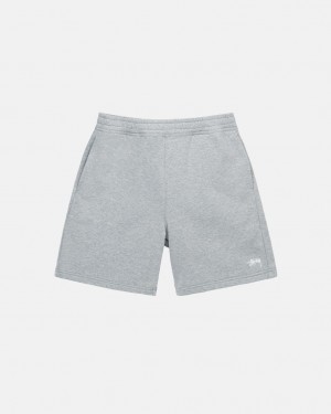 Stussy Stock Logo Sweat Short Men Shorts Grey | EMA-9262