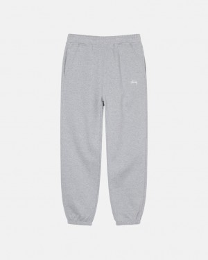 Stussy Stock Logo Sweatpant Men Sweatpants Grey | BCX-1198