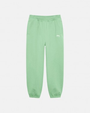 Stussy Stock Logo Sweatpant Women Sweatpants Green | SCQ-7157