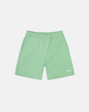 Stussy Stock Logo Sweatshort Men Shorts Green | IEJ-5347