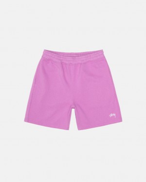 Stussy Stock Logo Sweatshort Women Shorts Purple | ICY-3475