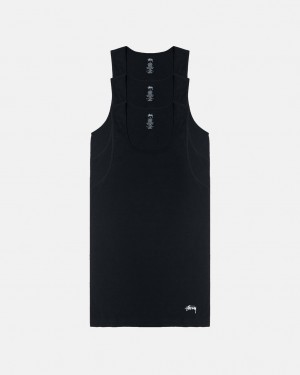 Stussy Stussy Tank Undershirt Men Shirts Black | OLR-5108