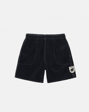 Stussy Surfman Patch Water Short Men Swimwear Black | PRJ-2066