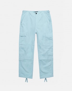 Stussy Surplus Cargo Ripstop Men Pants Light Blue | YSX-3991