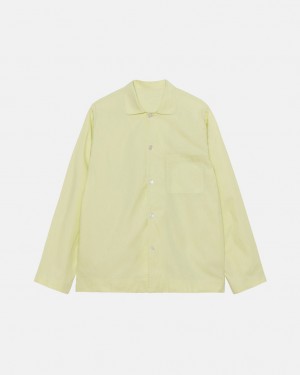 Stussy Tekla Poplin Pyjama Shirt Men Shirts Light Green | UGD-7271