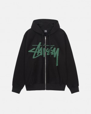 Stussy Venus Zip Hood Men Sweatshirts Black | IEI-5143