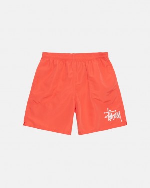 Stussy Water Short Big Basic Men Shorts Coral | DBI-8656