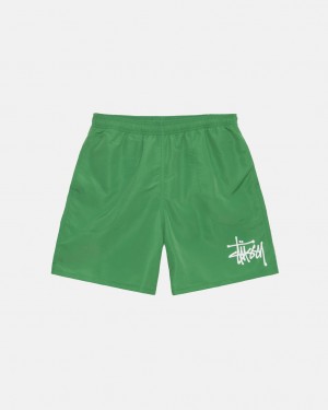 Stussy Water Short Big Basic Men Shorts Green | QHE-9557